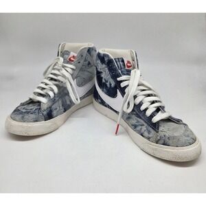Nike Blazer Mid 77 White Sail Denim Sneaker Shoes Womens Sz 8 Activewear Sports